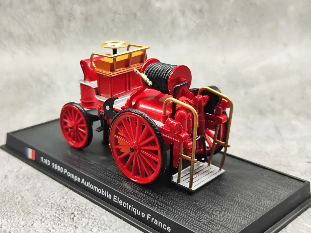 AMER1/43 1900 bomba automóvil eléctrico Vintage motor de bomberos francés aleación modelo colección regalo