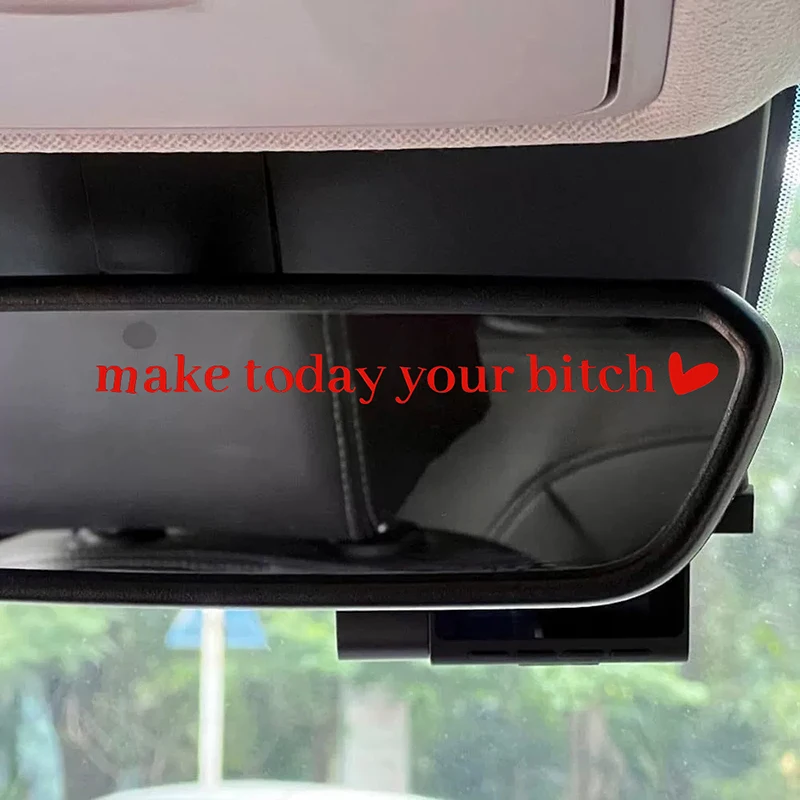 اصنع اليوم ملصق مرآة الرؤية الخلفية *، ملصق سيارة، ديكور سيارة جديد، ملصق فينيل مضحك، ملصق مرآة السيارة
