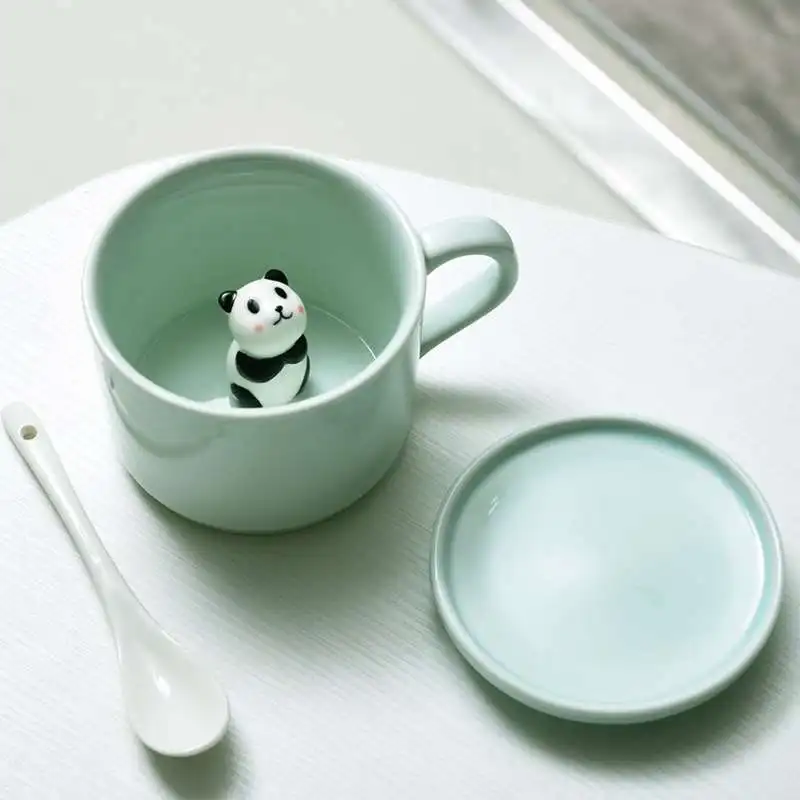 China 3D Animal Doll Ceramic Children Coffee Tea Mug Milk Cup