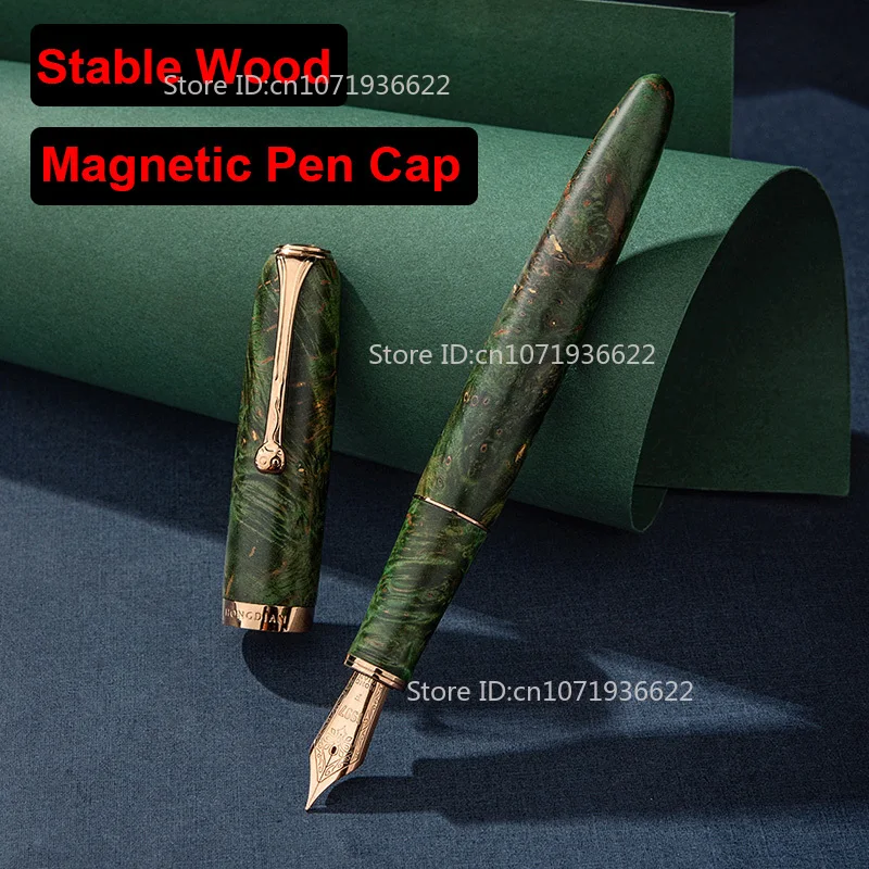

Hongdian A10 Stable Wood Fountain Pen Magnetic Cap Premium Calligraphy Pen F Blade Nib Writing Practice Gifts Office Supplies