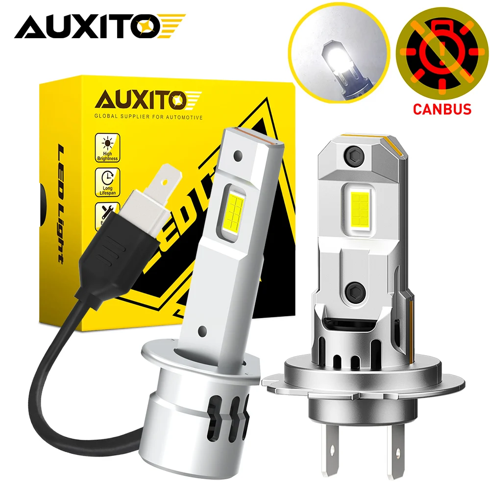 

AUXITO 2Pcs Canbus H7 LED Headlight Kit Mini Bulb 60W 18000LM H1 LED Auto Lamp With Fan Wireless For VW Mazda Kia Hyundai