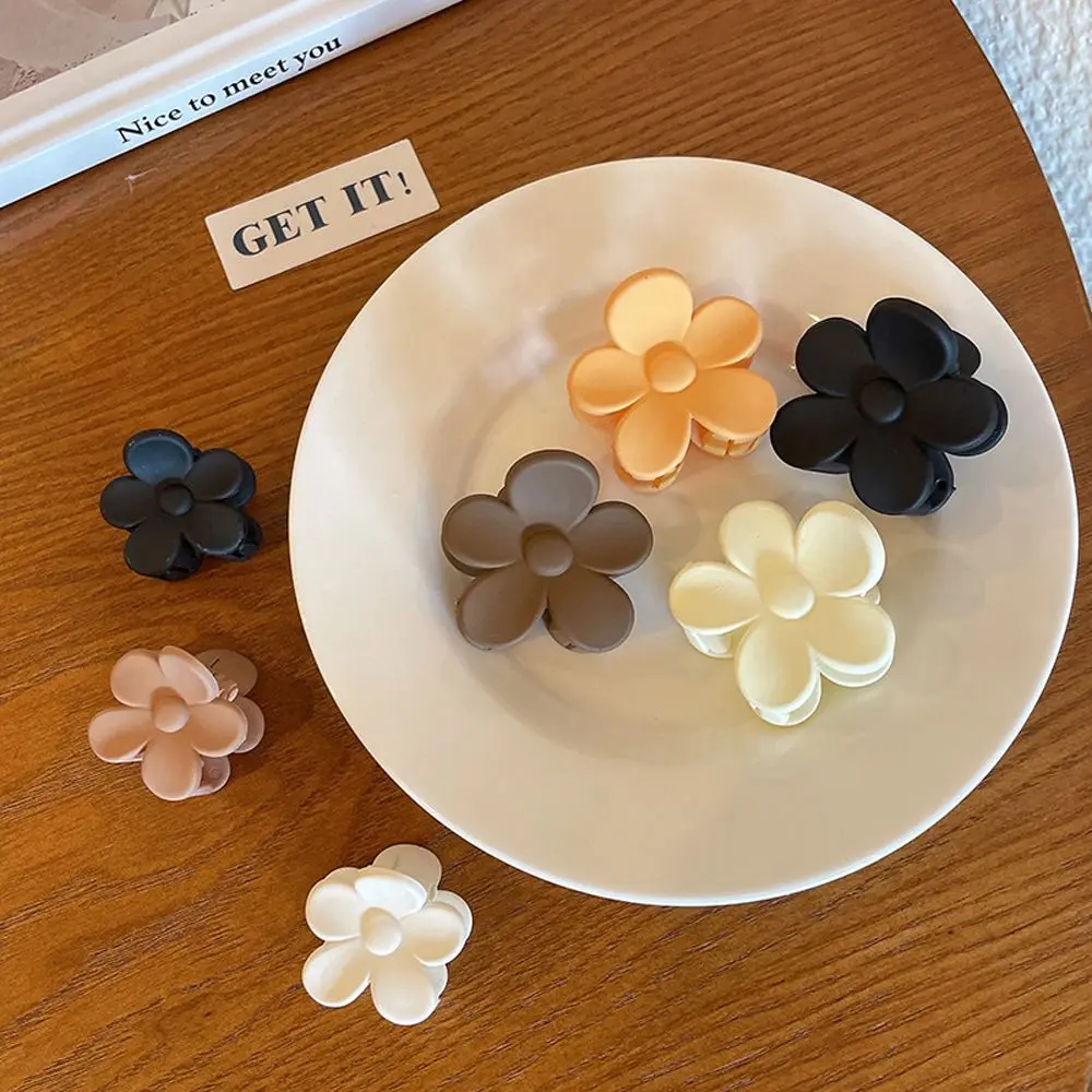 Geometric Children Plastic Matte Temperament Flower Hair Claw Korean Style Hair Clip Women Hair Accessories Ponytail Holder