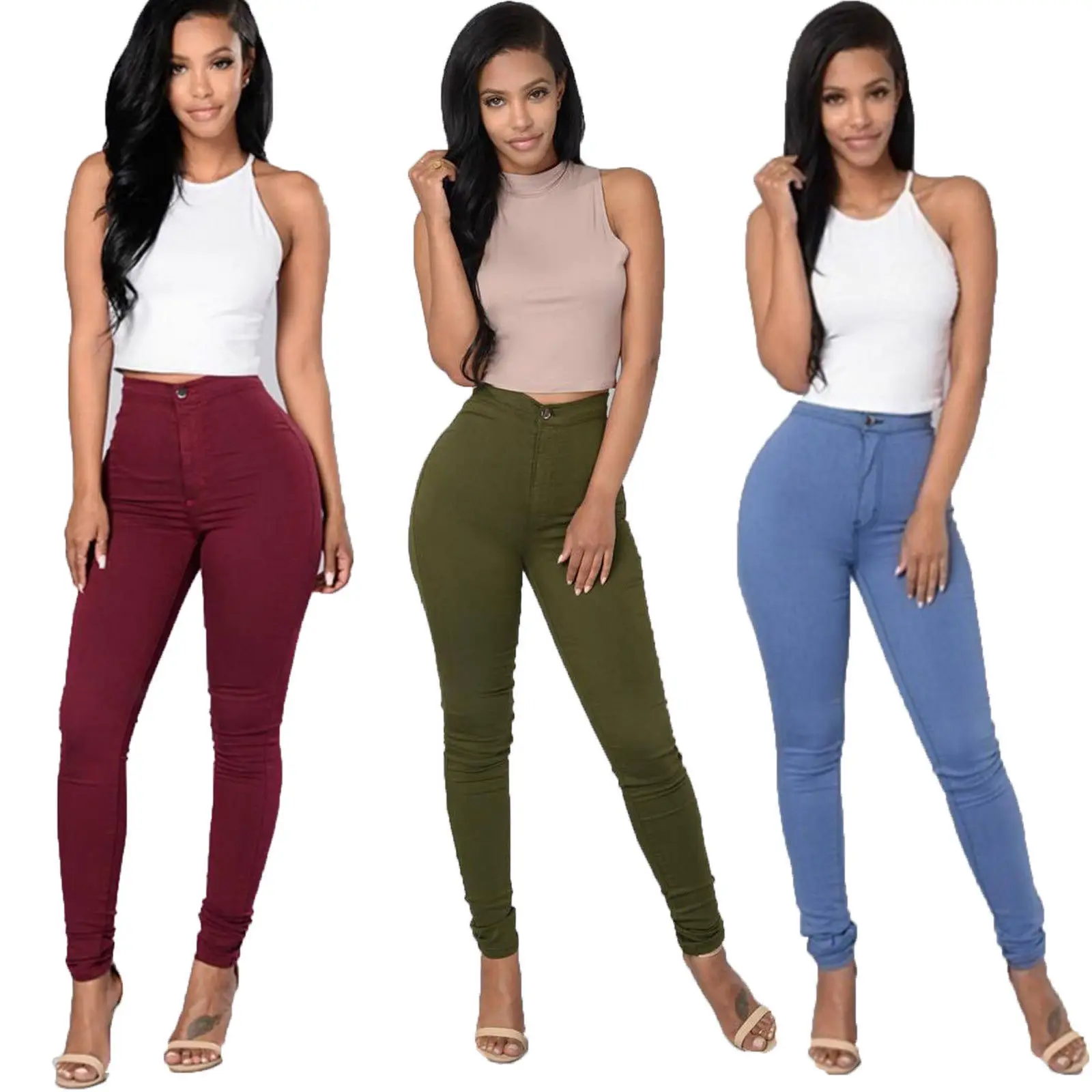 Women Stretch Slim Pencil Trousers High Waist Pant Female Joggers Clothing Plus Size 3XL Skinny Pants