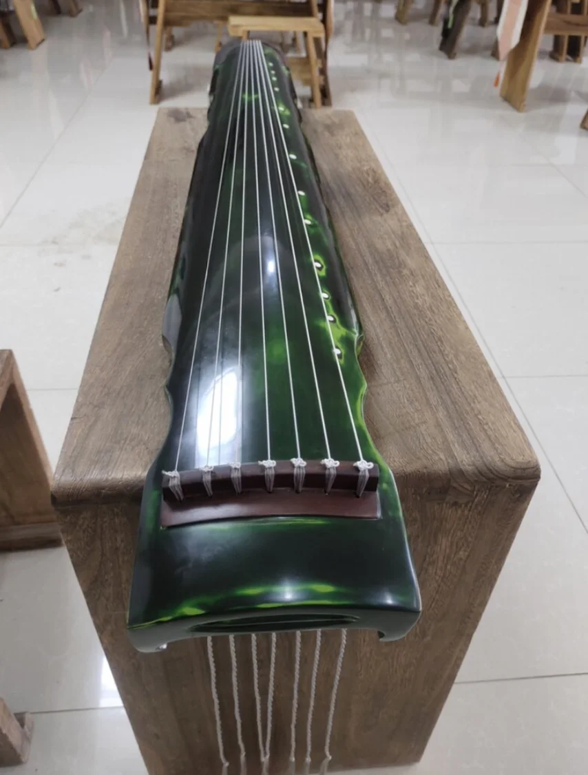 Fengshi Style Guqin Chinese 7 Strings Zither, Old Fir Wood, Raw Lacquer Craft, Handmade Traditional Chinese Stringed Musical Ins