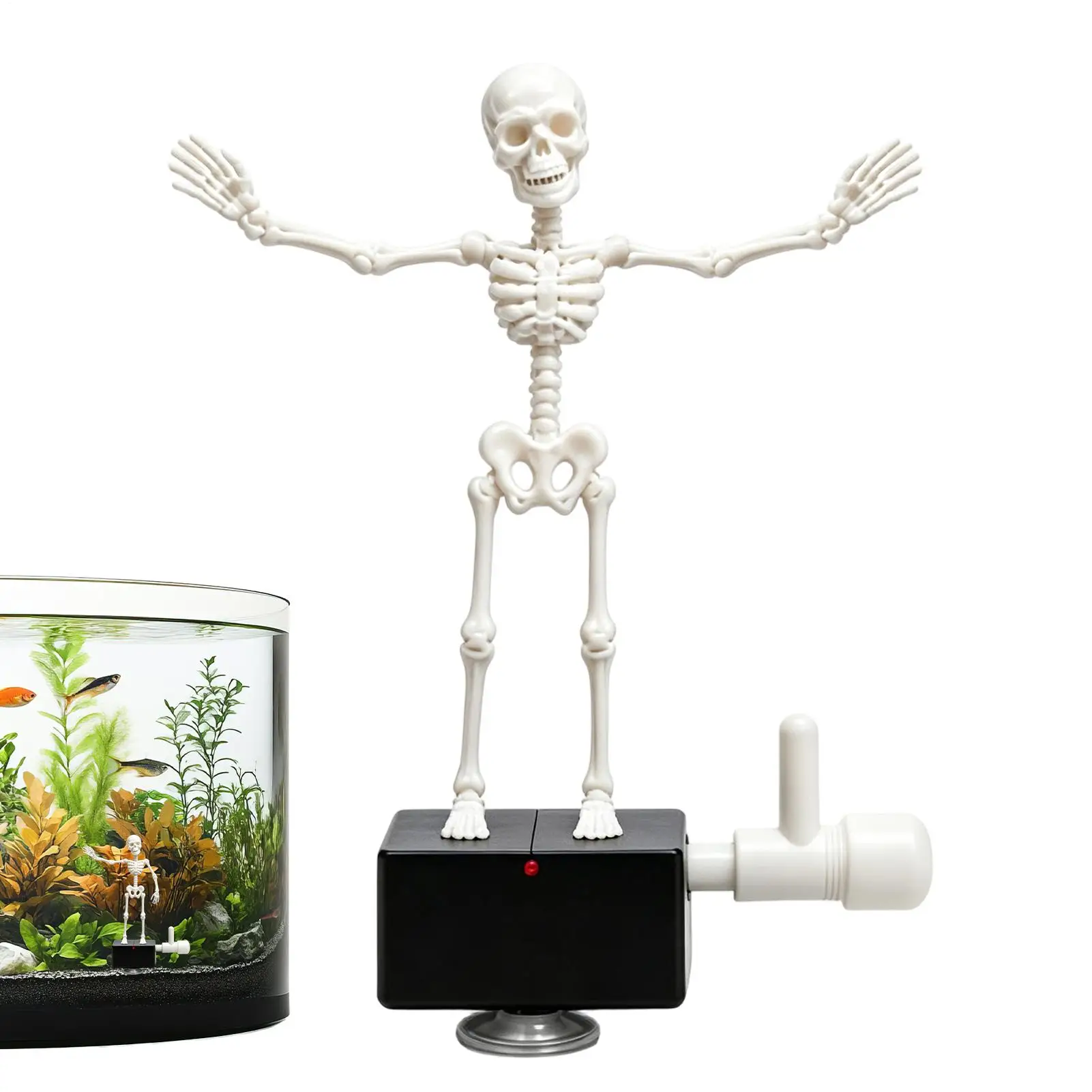 Halloween Dynamic Skeleton Fish Tank Ornament Halloween Skeleton Bubbler Fish Tank Decor For Underwater Aquarium Aerator