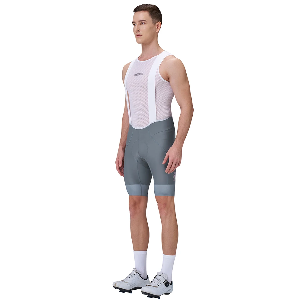 HISERWA-Shorts de ciclismo para homens, 7 horus pro, elástico interface pad, alta qualidade, clássico preto e cinza, shorts apertados para bicicleta