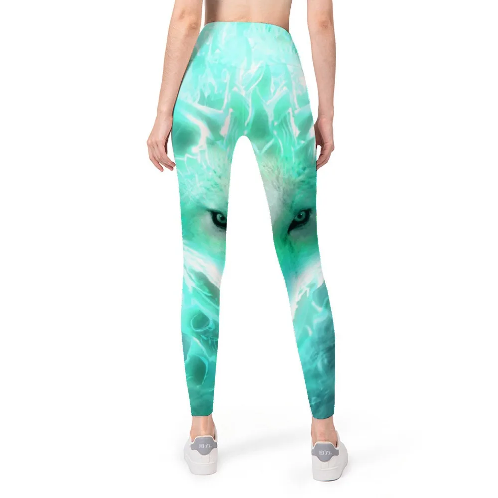 Flame Light Print Leggings Mode Strumpfhosen Yoga Leggings nahtlose Fitness Sport Hip Lift elastische Hosen Streetwear Frauen Hosen