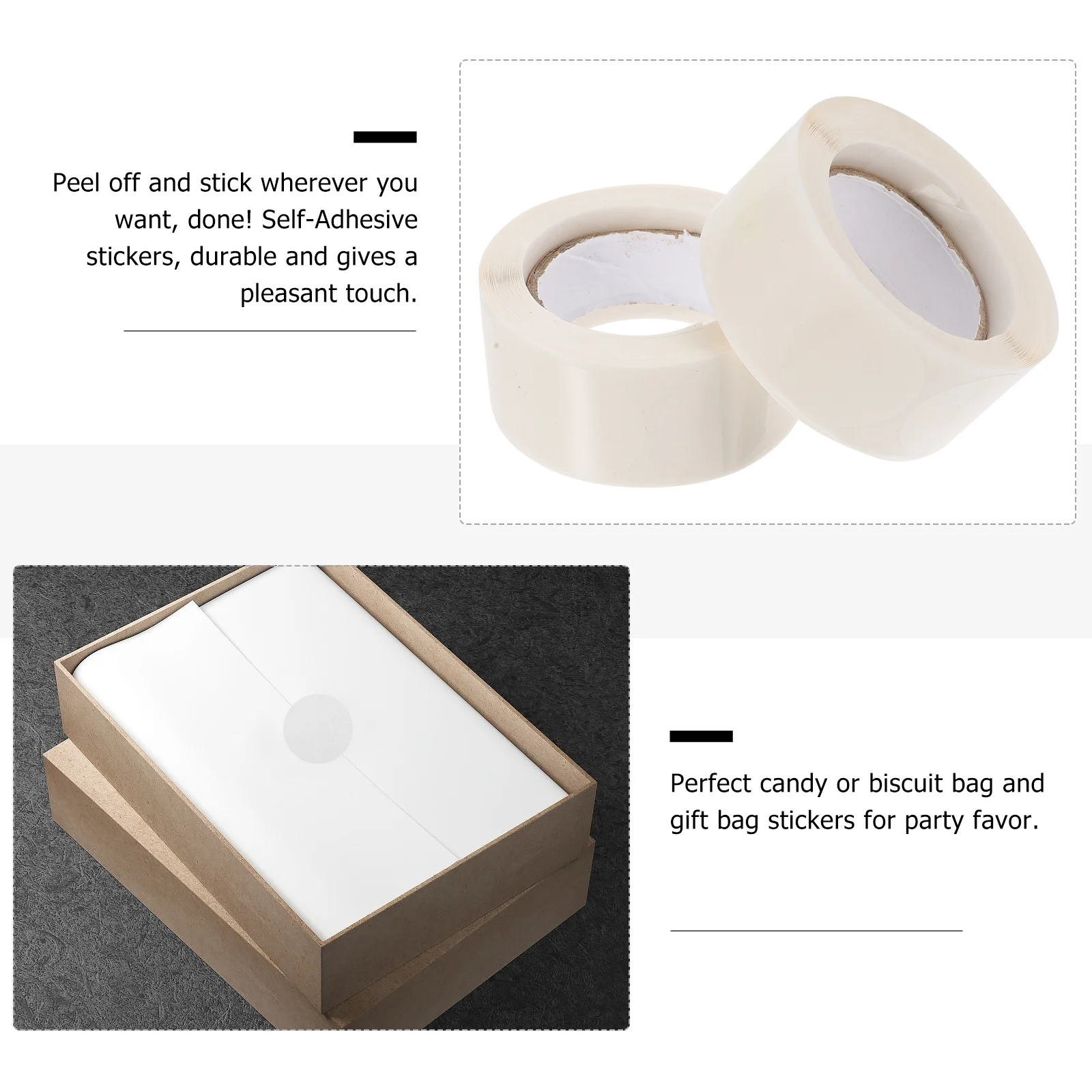

1000Pcs Transparent Sealing Sticker Clear Round Label Sticker for Party Favor Gift Wrapping Envelope Adhesive Seal