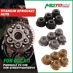 6PCS Titanium Motorcycle Accessories Rear Sprocket Nuts For Ducati Panigale V4 V4S V4R StreetfighterV4