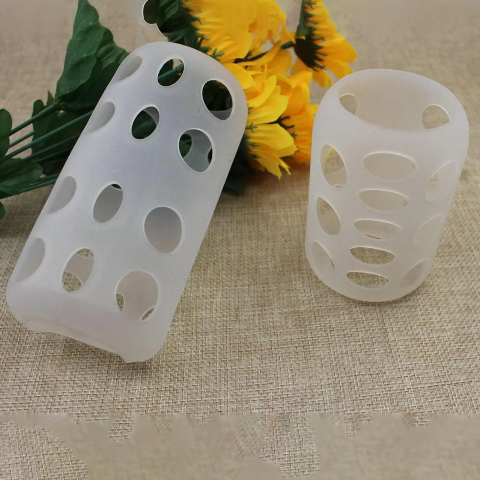 

Baby Bottle Sleeve Non-Slip Silicone Bottle Cover Protector Anti Breakage Glass Feeding For Travel Outdoor Stroller Park Car
