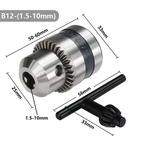 B12 Drill Chuck L T Spanner Connector With Wrench Clamping Range 1.5-10mm CNC Machine Convert Adapter For Milling Machine, Lathe