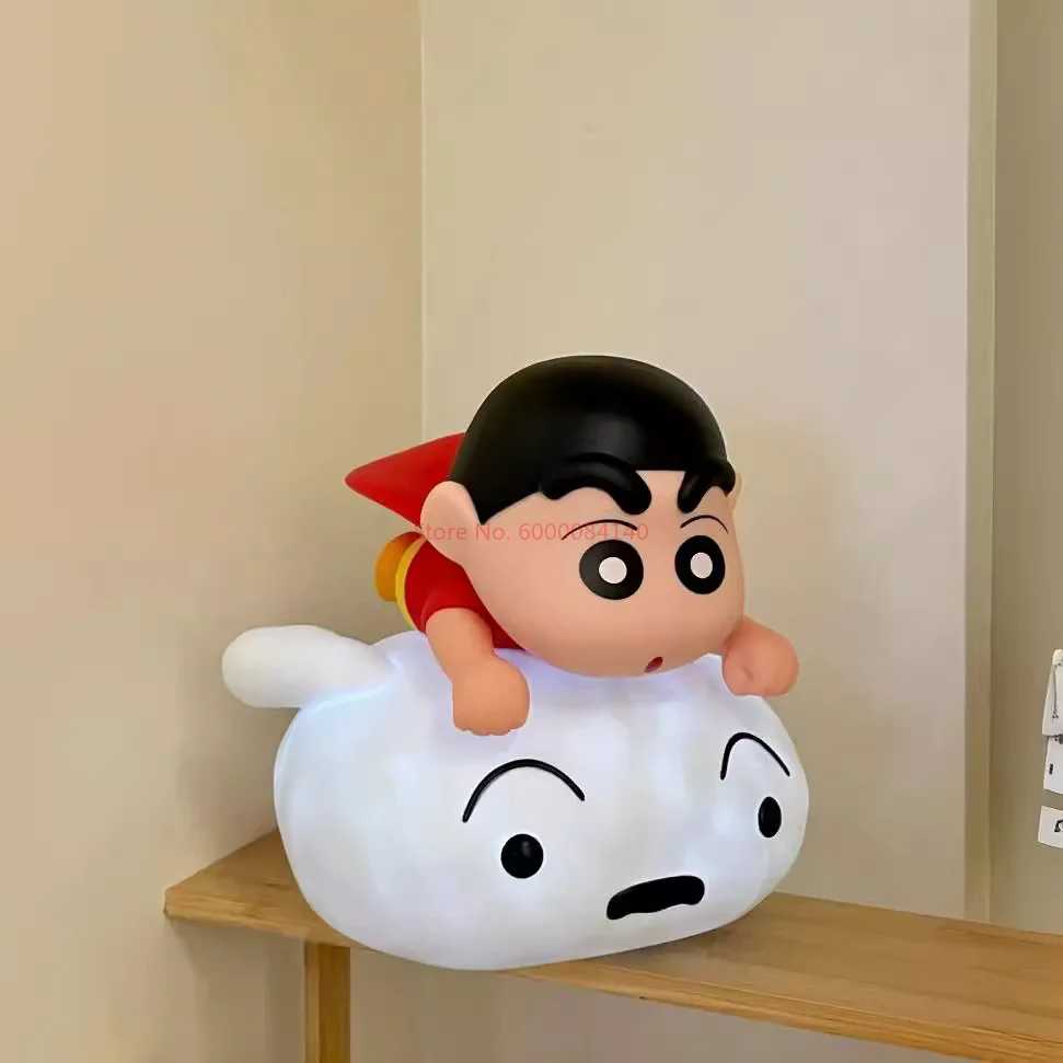 Modelo de figura de Anime de Crayon Shin-chan, luz nocturna blanca, decoración de escritorio, juguetes Gk Kawaii, adorno de colección, regalo, 18cm, nuevo