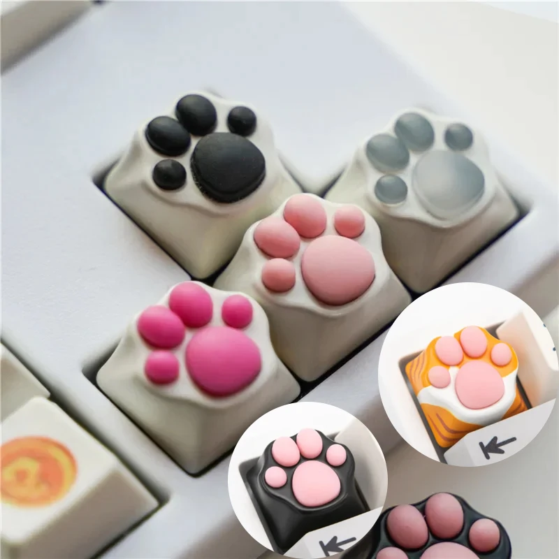 

Personality Soft Feel ABS Silicone Kitty Paw Artisan Cat Paws Pad Mechanical Keyboard KeyCaps for cherry MX Switches