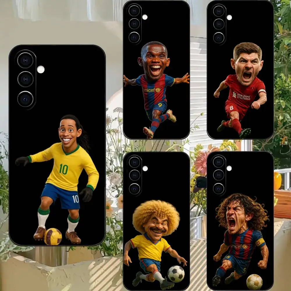 Capa de Telefone Impressa em TPU com Proteção Precisa para Samsung Galaxy A73/A72/A71/A53/A52/A51/A2 com o Superastro do Futebol Ronaldinho