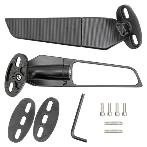 Imagen 2 del producto Espejo retrovisor para motocicleta, repuesto de espejo retrovisor giratorio ajustable para Ninja 250 300 H2 H4, 2 uds.