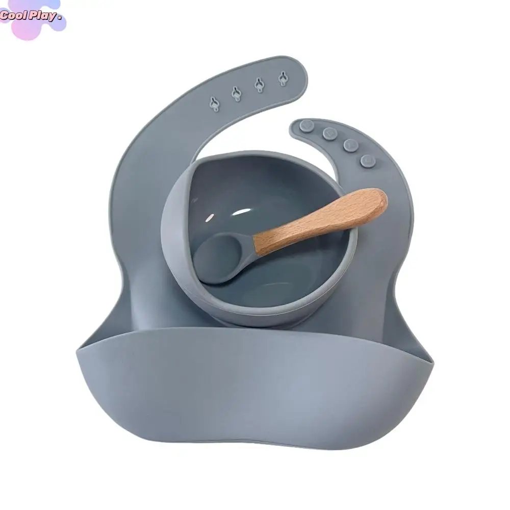 

Мягкая силиконовая детская миска для кормления, нагрудники/миска/ложка, силиконовая детская посуда, набор нагрудников, посуда, нескользящая детская обеденная миска