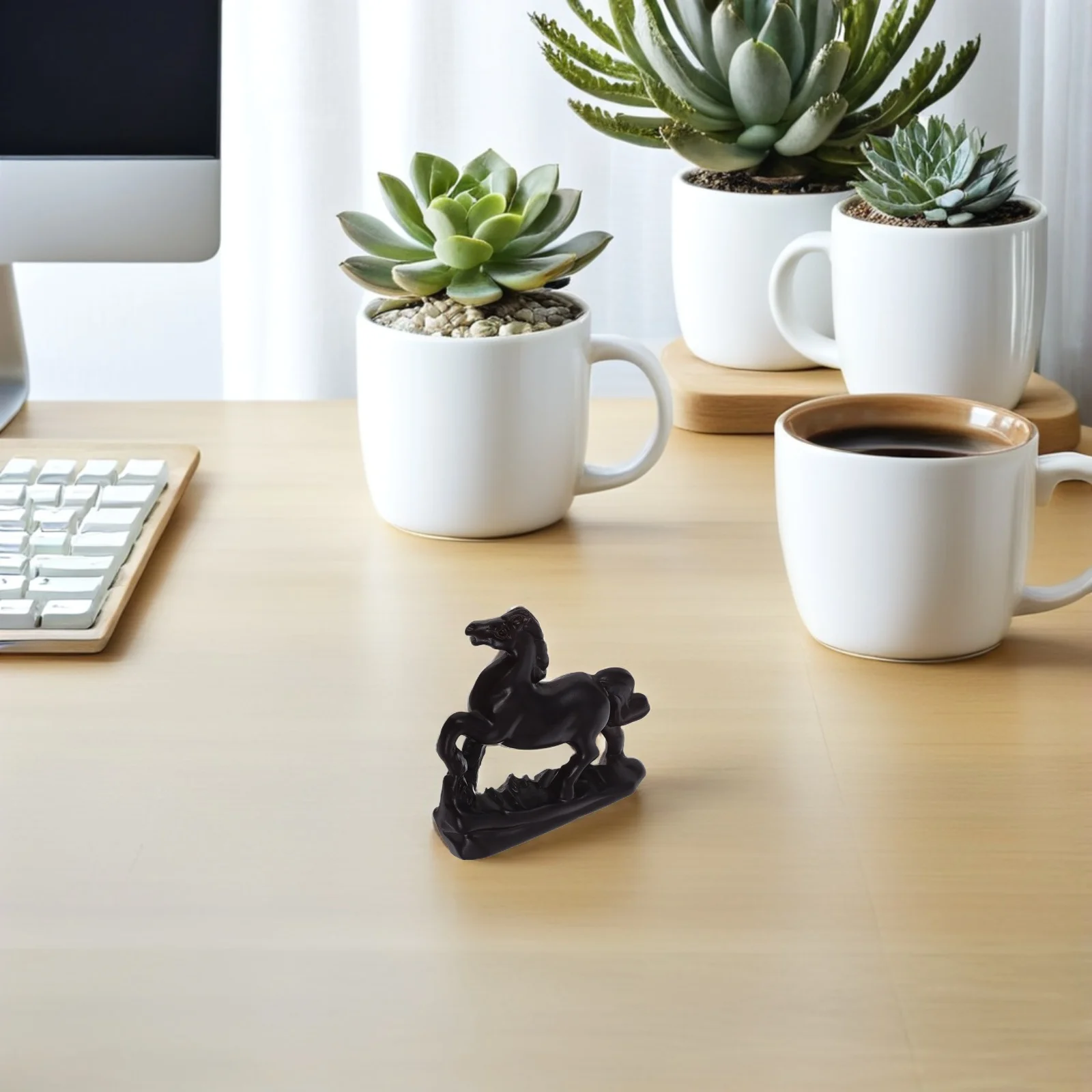 

1Pcs Handcrafted Wooden Horse Figurine Home Decor Classic Chinese Zodiac Sculpture Feng Shui Ornament Enhanced Aesthetic Piece