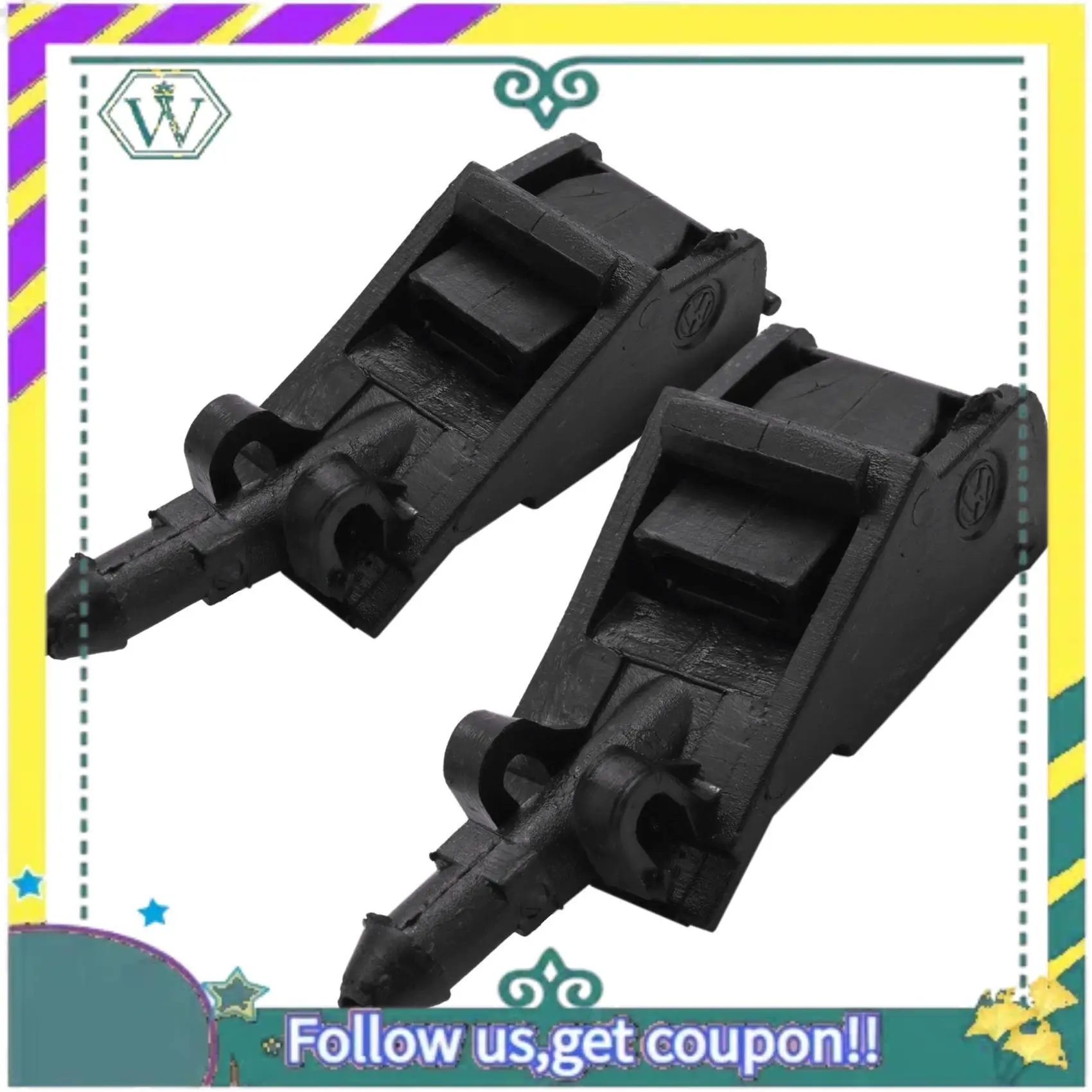 

A82U-2Pc Car Windshield Washer Water Nozzle For Golf Passat Polo 6Rd955985 6E0955985B 6E0955985A