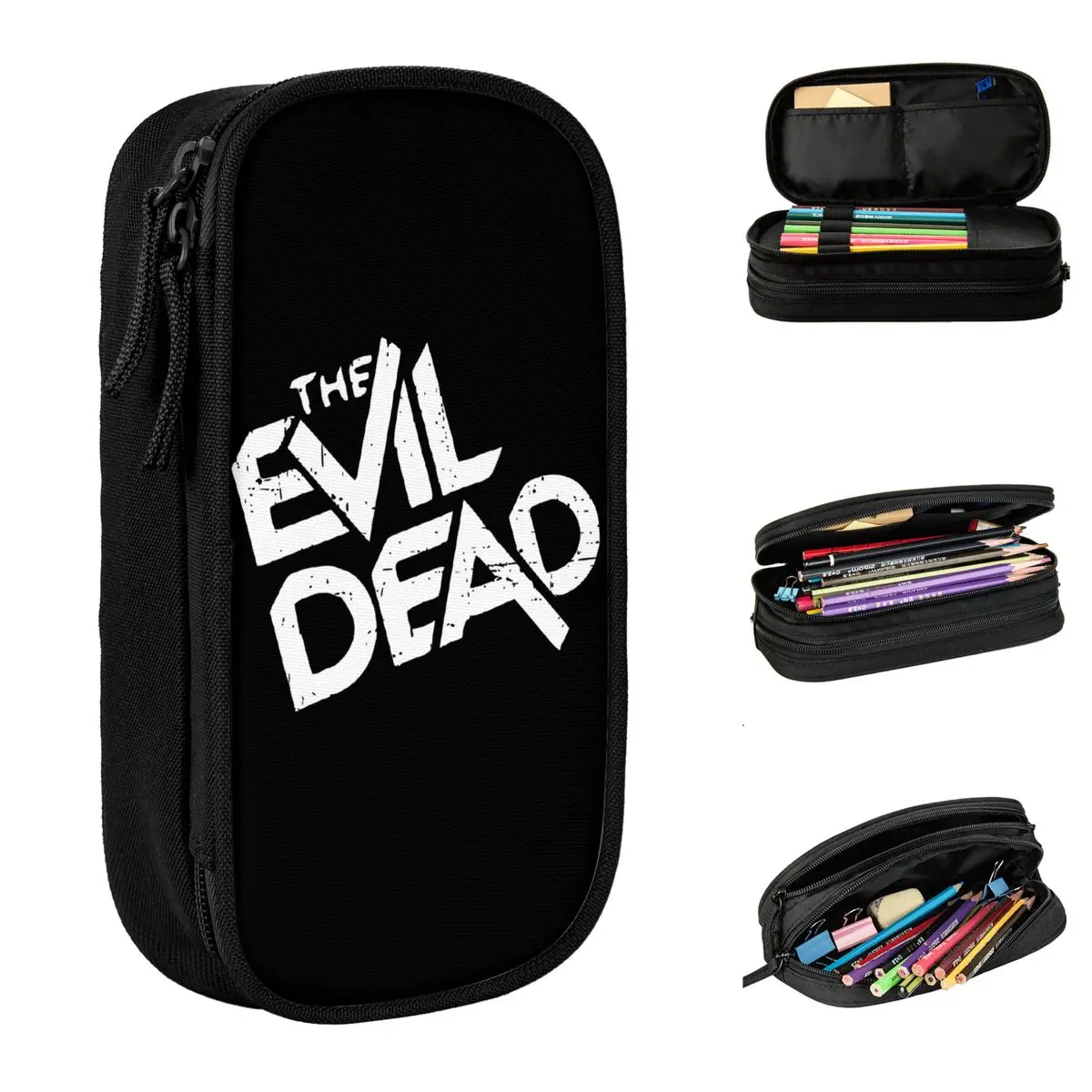 The Evil Dead Movie Black Horror Movie Film Merch Pencil Case Large Capacity Office Accessories Pencil Box Gift