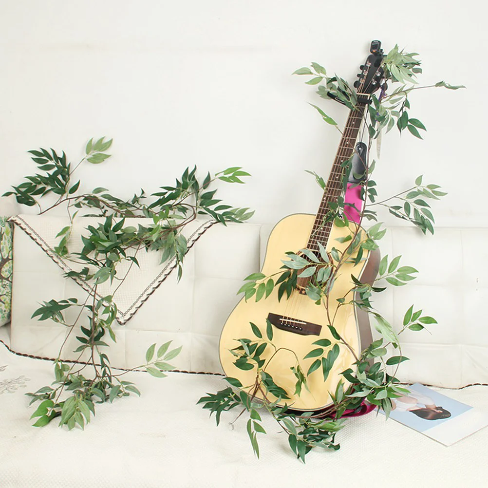 

2pcs 170Cm Artificial Willow Vine Garland Fabric Leaves Simulation Plant For Wedding Home Decor Outdoor Hanging Decoration Green