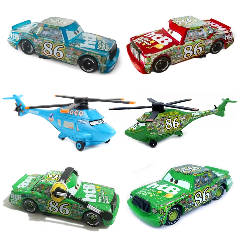 Pixar Cars Piston Cup Racer 86 Chick Hicks Car Airplane Model Toy Alloy Material Anime Figures Racing Toys Children's Gifts