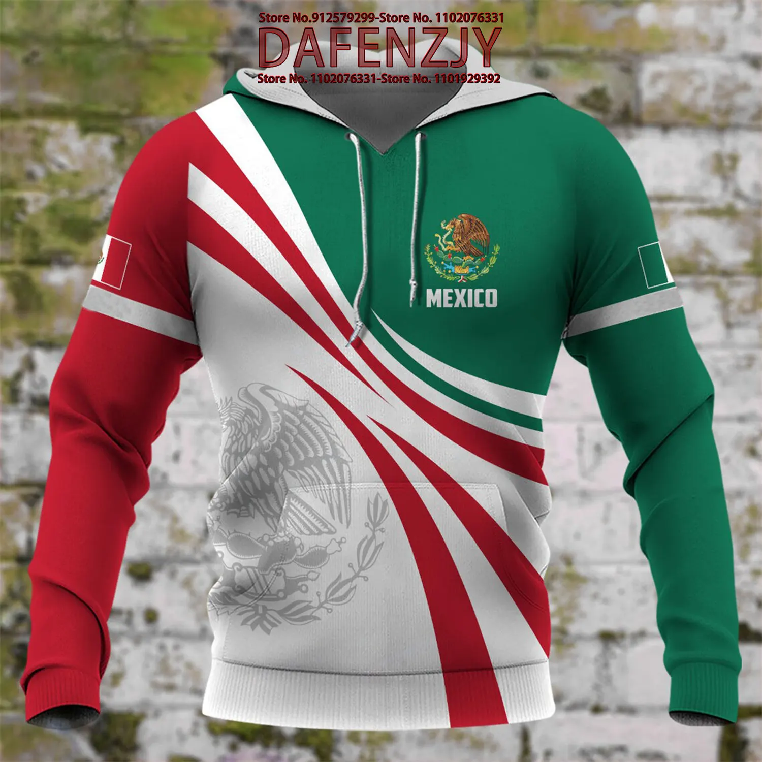 Mexico Flag 3d Printed Hoodies Unisex Cool Pullover Animal Eagle Graphic Sweatshirt Mens Street Wear