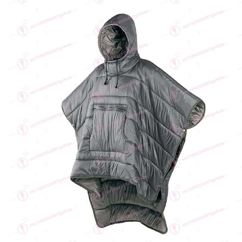 Outdoor Camping Cloak Sleeping Bag Wearable Warm Cape Shawl Blanket Windproof Cold Resistant for Hiking Picnic