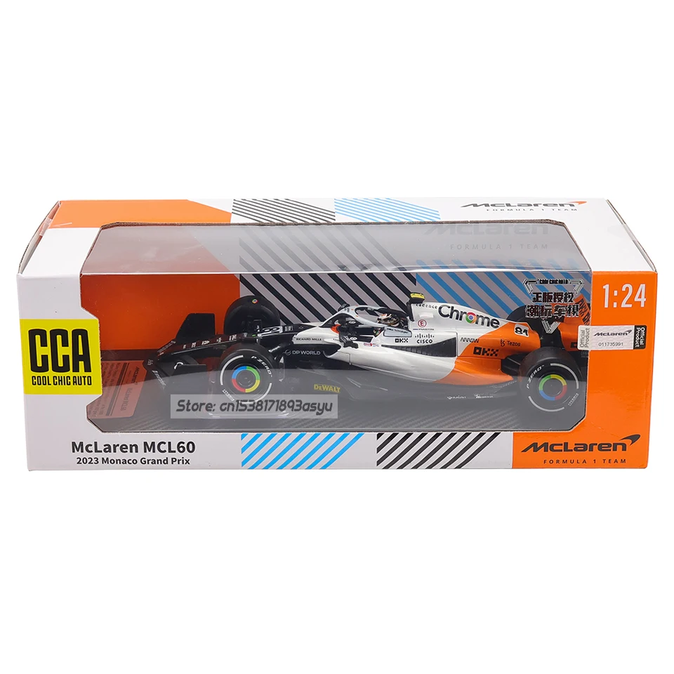 CCA MSZ 1:24 White Monaco version McLaren F1 2023 MCL60 4# Lando
