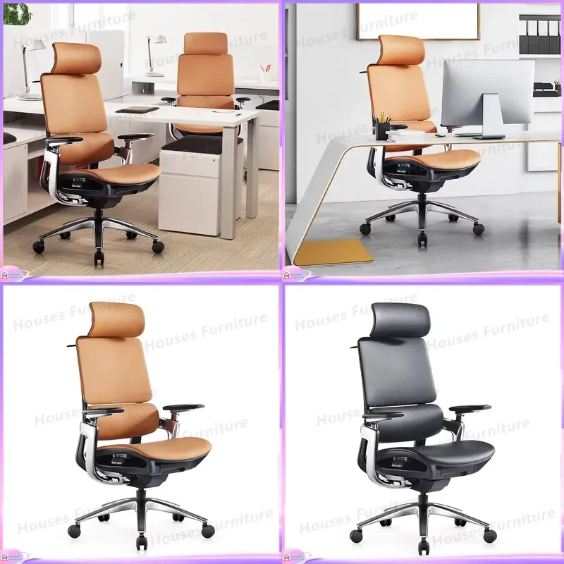 Cadeira de Escritório Moderna em Malha Ergonômica com Apoio de Cabeça Ajustável, Cadeira de Jogos Respirável para Casa, Giratória com Encosto Alto