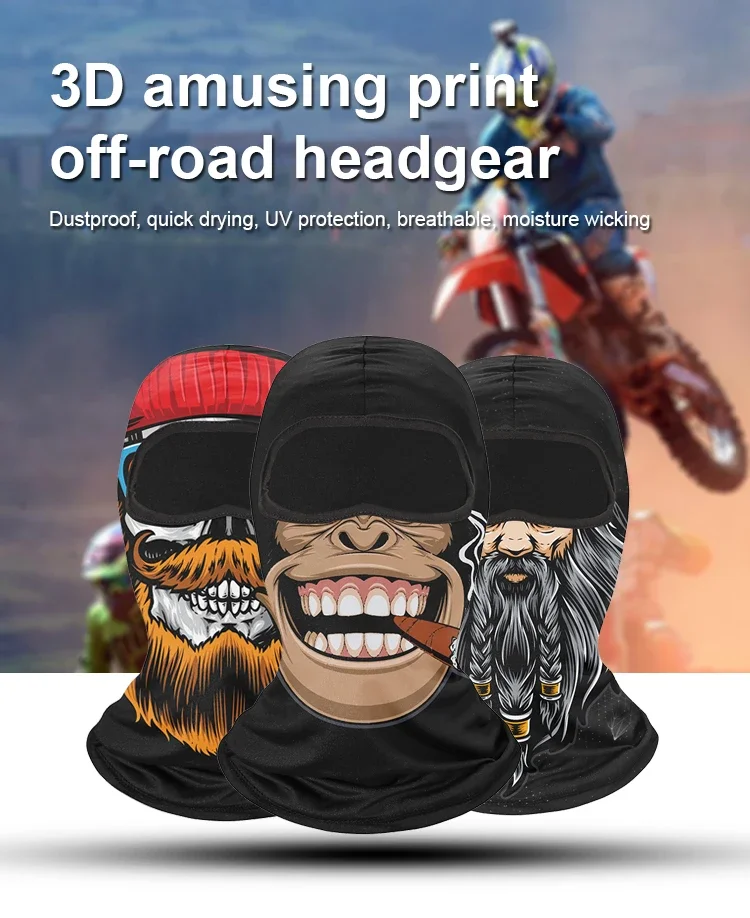 Bestseller 3D-Druck Vollgesichtsmaske Cagoule Halloween Cosplay Lustige Coole Totenkopf-Tier-Skimaske Balaclava – Detail 1
