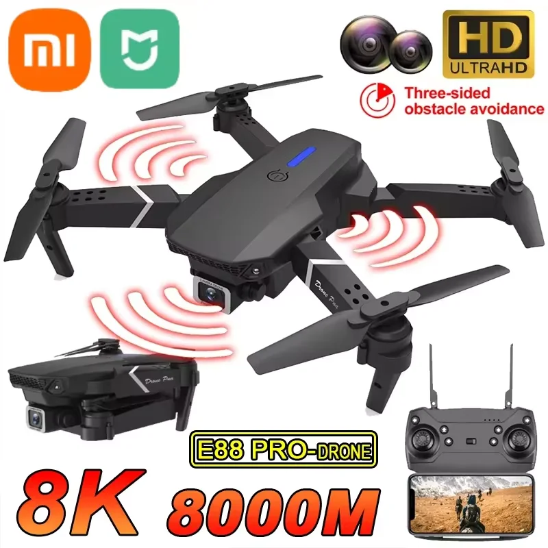 Xiaomi 6000M E88Pro RC Drone 4K Professinal 1080P grandangolare Dual HD Camera pieghevole RC elicottero WIFI FPV altezza tenere grembiule