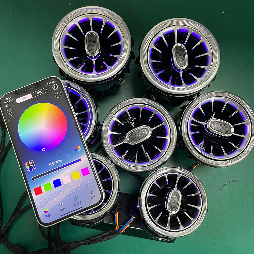 

256 Colors APP Controls LED Vent For Mercedes Benz W205 W213 X253 W177 W118 W117 W176 X156 W222 RGB Turbo Air Outlet Nozzle Lamp