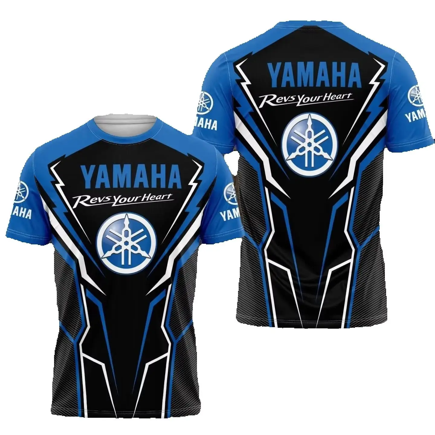 Yamaha Fashion 3D Printed Team Motorcycle Off-Road Race Men's T-Shirt Quick Dry Breathable round Neck for Racing