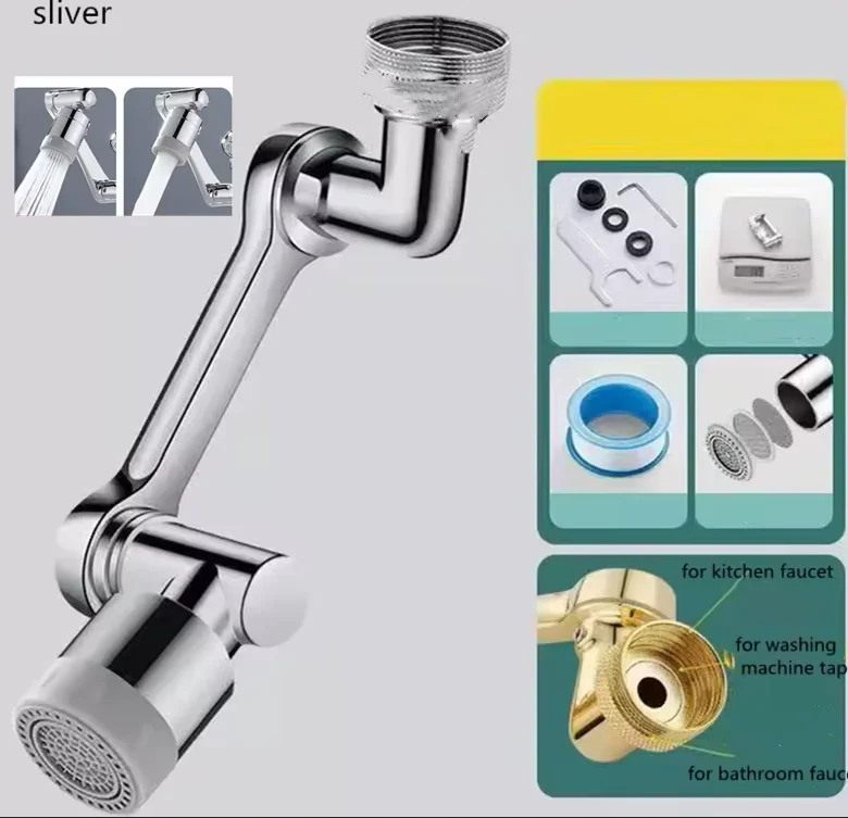 1080 °   Extensor de Grifo Giratorio, Aireador de Grifo Universal de 2 Modos, Boquilla de Grifo Ahorradora de Agua a Prueba de Salpicaduras para Fregadero de Cocina y Baño