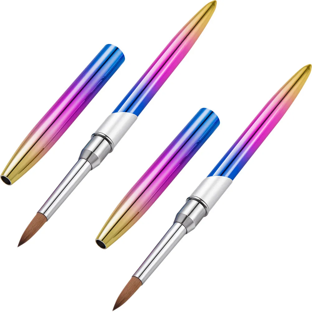 

2Pcs Nail Art Crystal Pens Portable Comfortable Handle Ideal for Home DIY Nail Gel Brush Manicure Painting Tool