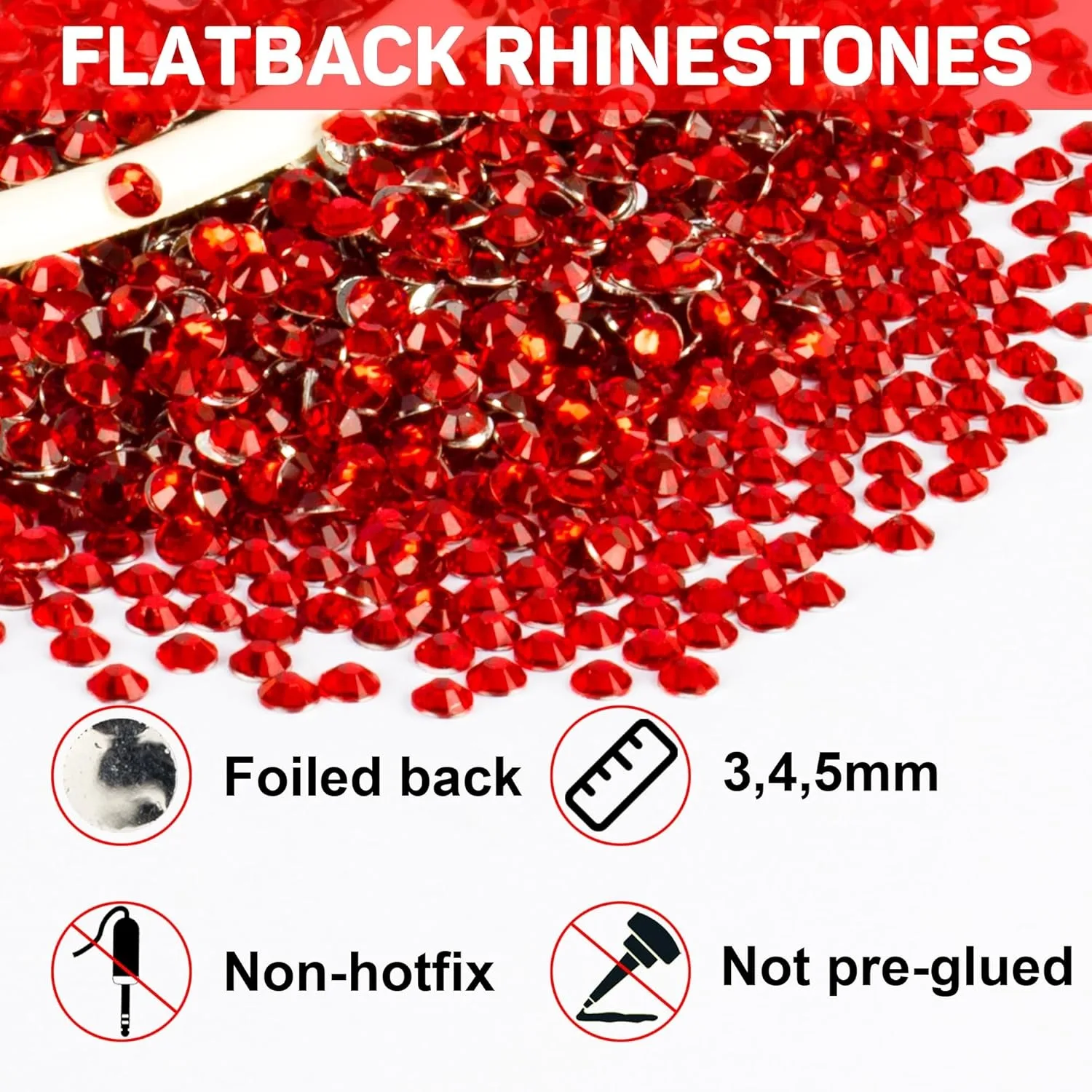 ชุด Rhinestones อันสดใส 4 ถุงขนาด 2 มม., 3 มม., 4 มม., 5 มม., รวม 10,000 ชิ้นพร้อมตัวเลือกและแหนบไม่ใช่การแก้ไขด่วน