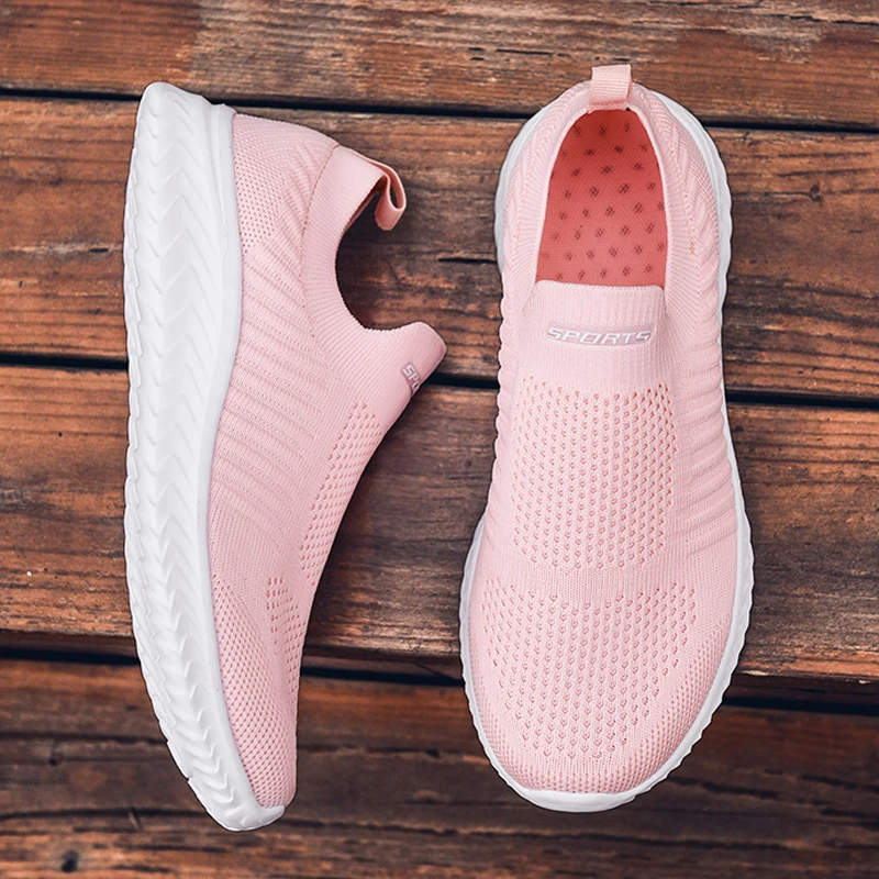 

Women Flat Slip On Pink Shoes Lightweight Sneakers Summer Casual Chaussures Femme Basket Flats Shoes Zapatillas Mujer