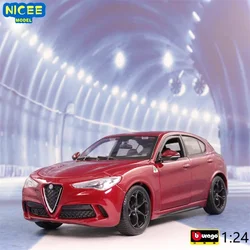 Bburago 1:24 Alfa Romeo Stelvio High Simulation Diecast Car Metal Alloy Model Car Children's toys collection gifts B160