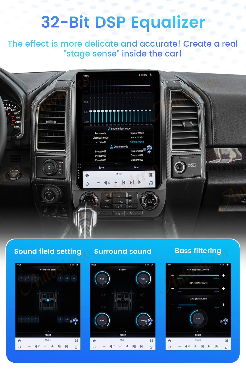 14,4 Zoll Android 128G Für Ford F150 F250 F350 2015-2021 Tesla Stil Auto GPS Navigation Multimedia Player radio Band Steuergerät HD – Detail 37