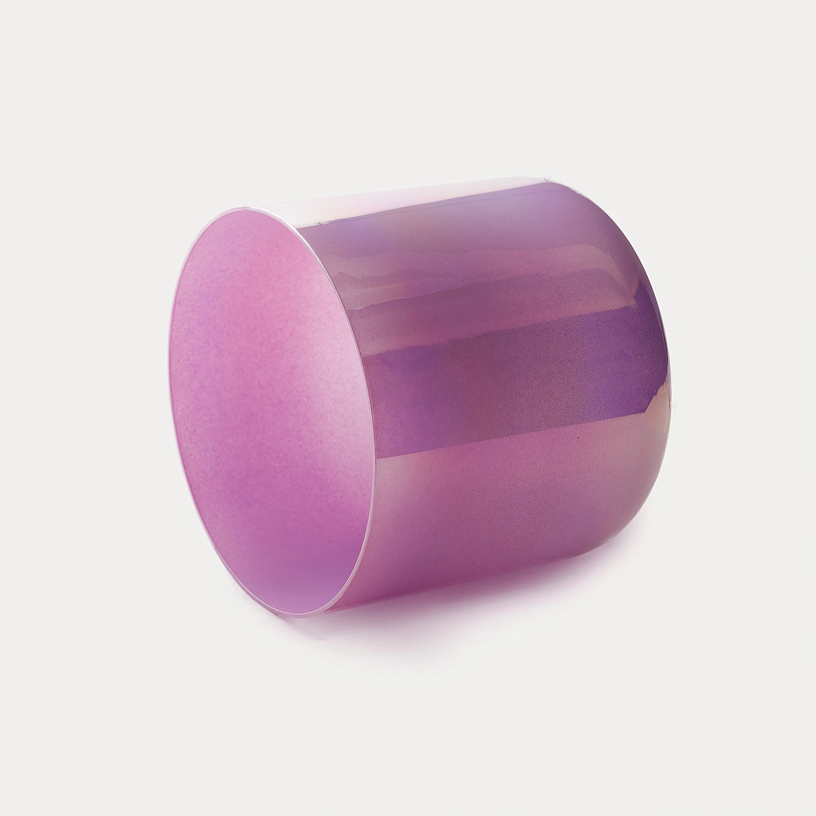 Hye-eun 6inch Purple Cosmic light Clear Crystal Singing Bowl Musical Instruments for Sound Healing with Suedce Stick