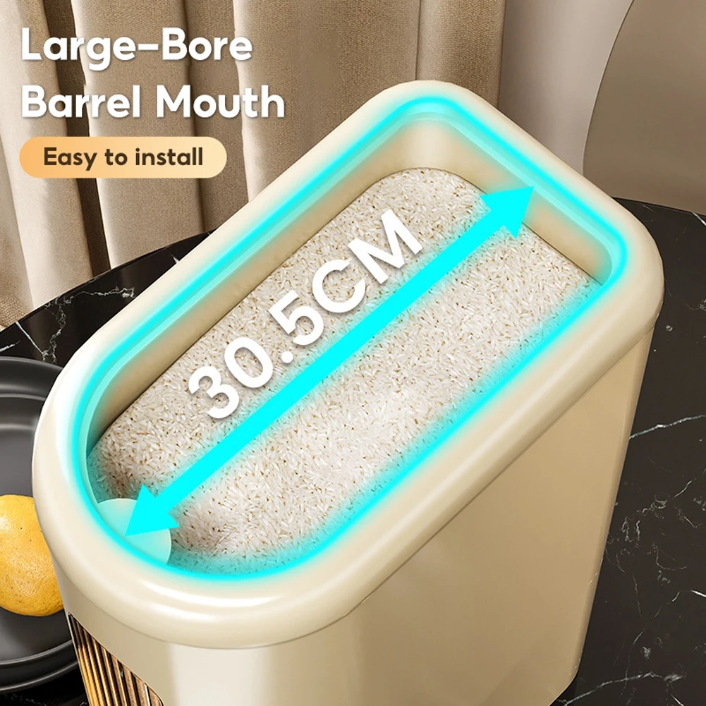 Dispenser beras otomatis, 5/10KG Dispenser beras otomatis, kotak penyimpanan sereal, wadah penyimpanan beras tahan serangga untuk Aksesori dapur rumah