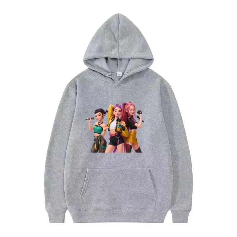 KPop شيطان الصيادين نمط امرأة بيضاء الخريف موضة ملابس علوية فضفاضة غير رسمية البلوفرات السيدات رخيصة هوديس الرجال بلوزات #3