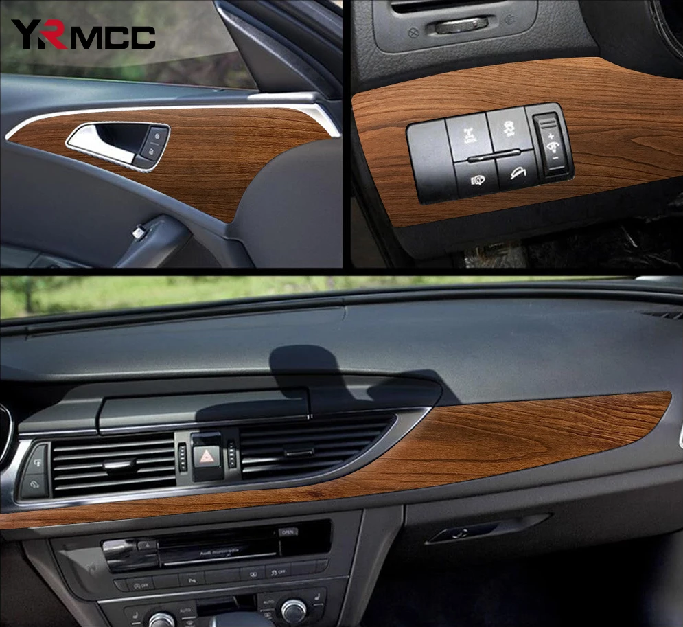 High Quality Car Stickers Waterproof Wood Grain Modified Change Color Film Textured Sticker and Decal Motorcycle Car Accessories