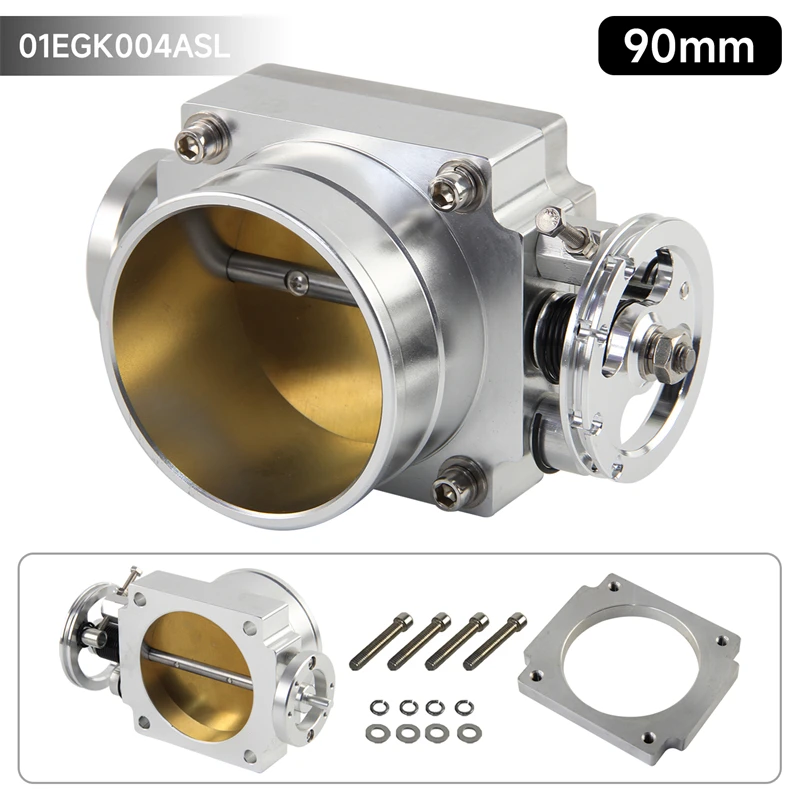 Alloy Aluminum Universal CNC Billet Intake 90mm Throttle Body High Flow