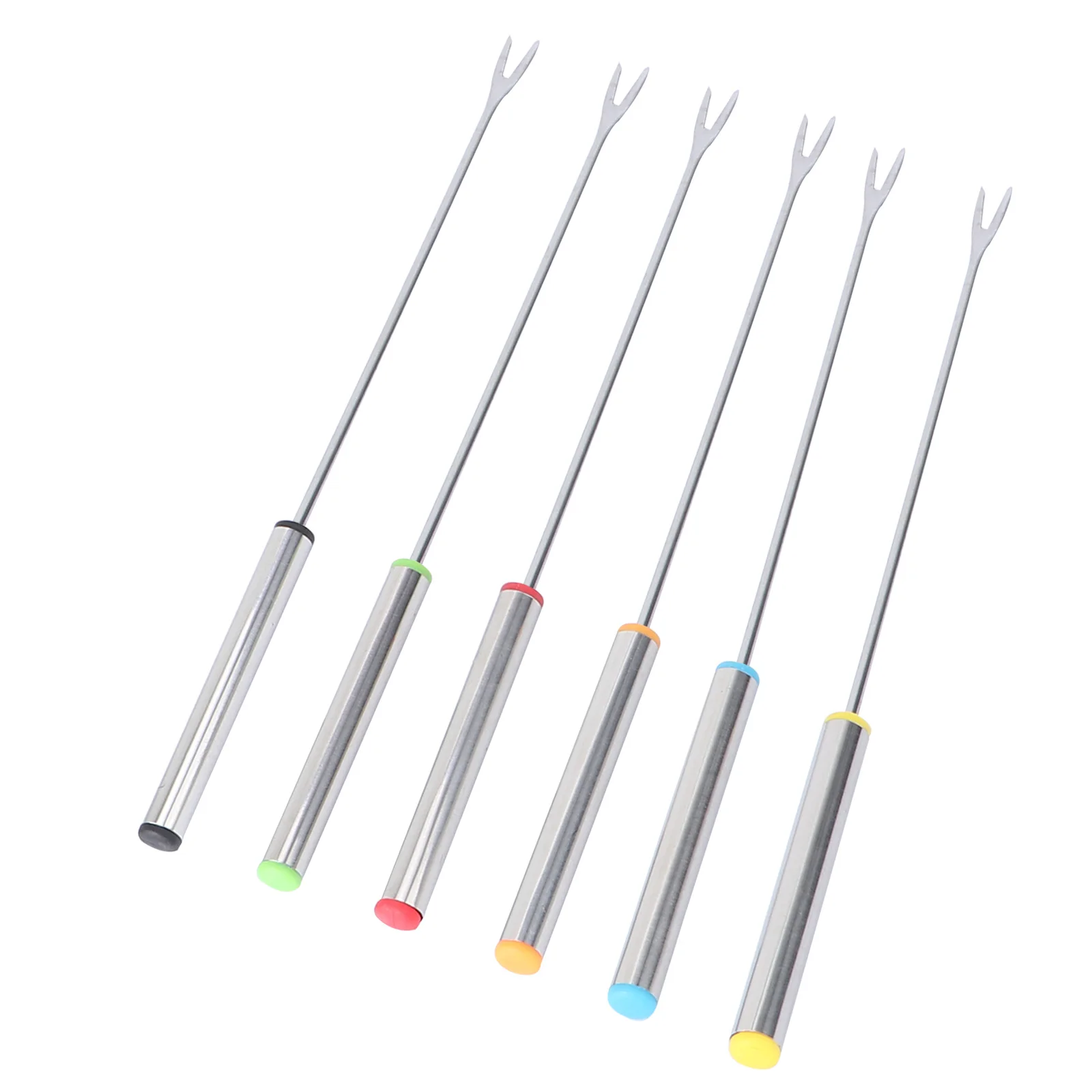 

6Pcs ComfortableInsulation Stainless Steel Skewers HeatResistant Bbq Supplies For Picnics