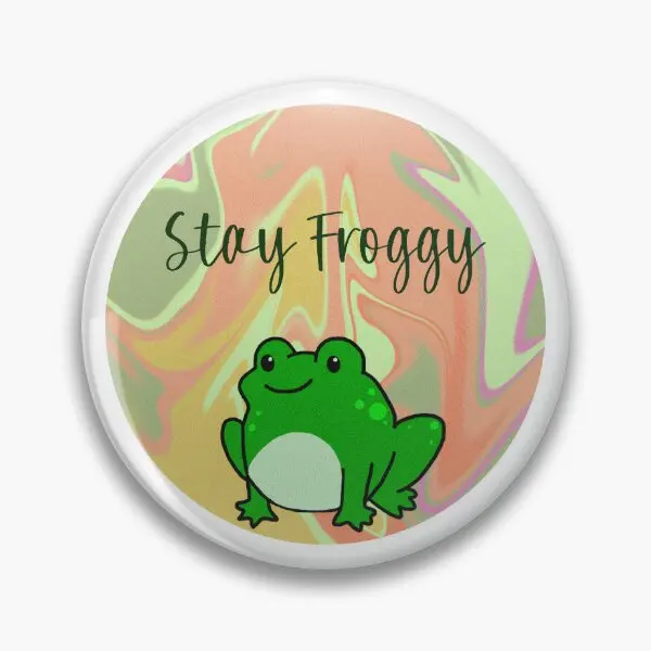 Stay Froggy  Soft Button Pin Brooch Creative Hat Collar Gift Fashion Cute Clothes Decor Jewelry Funny Women Cartoon Lapel Pin