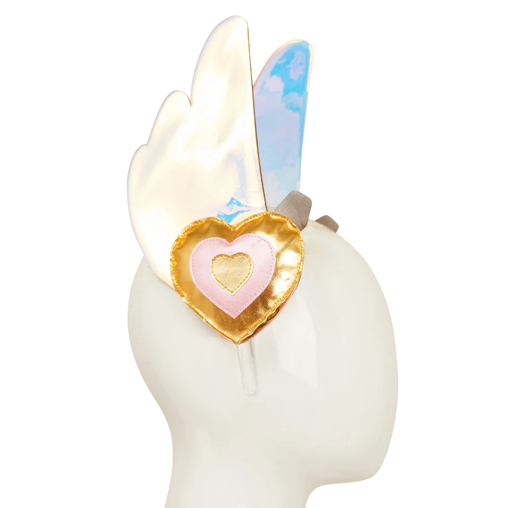 Jogo ow juno earmuffs cosplay adereços de orelha traje feminino disfarce roleplay earflap asas doces protetores de orelha ternos de halloween acessório