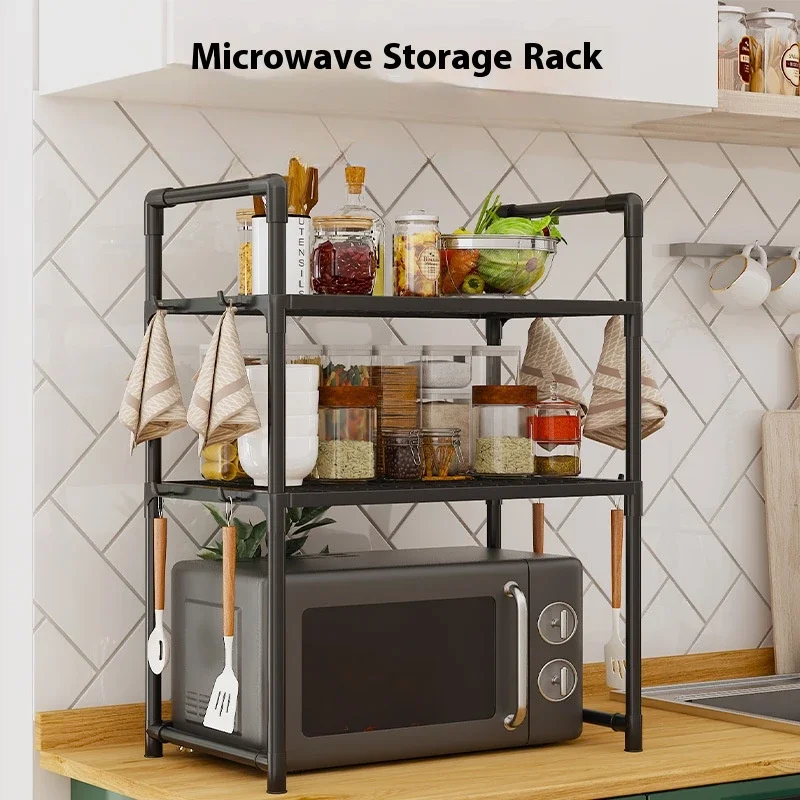 Kitchen Storage Rack Floor Standing Multi-layer Household Microwave Stove Easy To Assemble Bathroom Seasoning Storage Rack