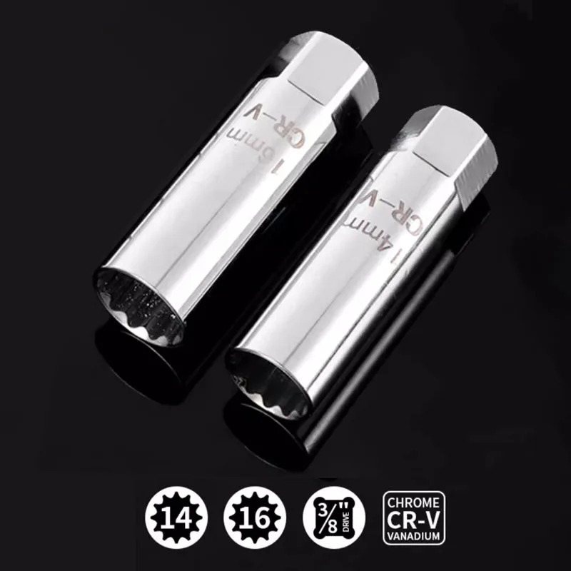 Spark Plug Socket Wrench Key Adapter 14 16mm Install Replace Repair Kit Torque Magnetic Remove Removal Gap Tool AUTO Mechanical