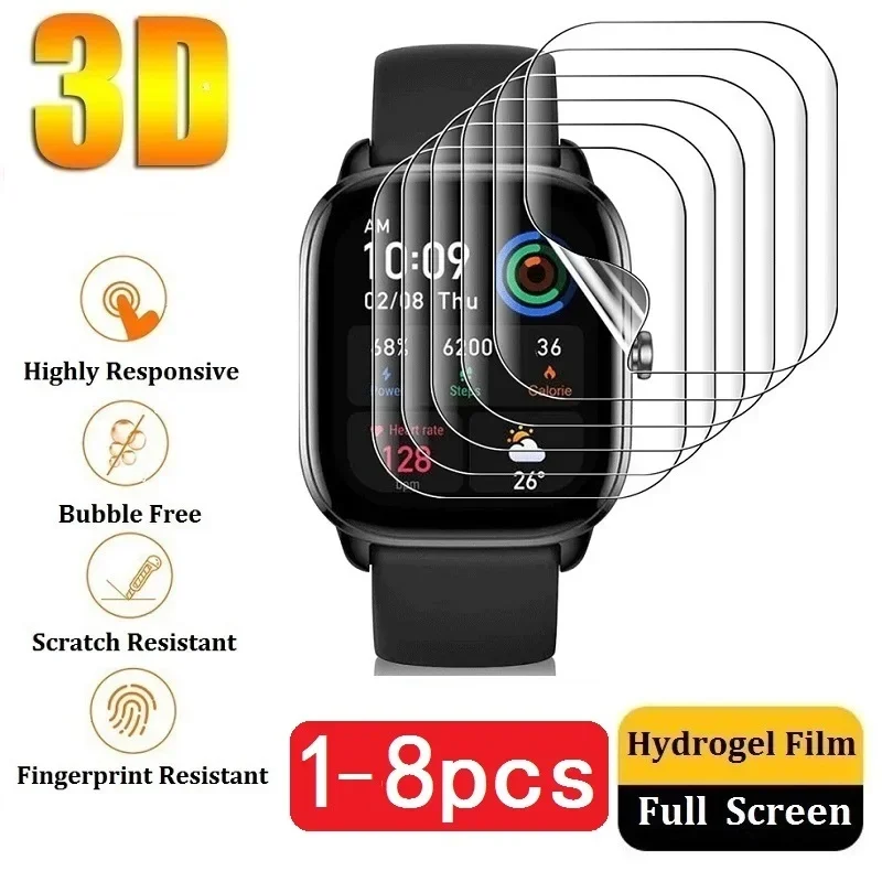 

Protective Film on Amazfit GTS 4 Mini 3 2 2e Screen Protector for Amazfit GTS 2 Mini 2e 3 4 (Not Glass) Hydrogel Film Foil